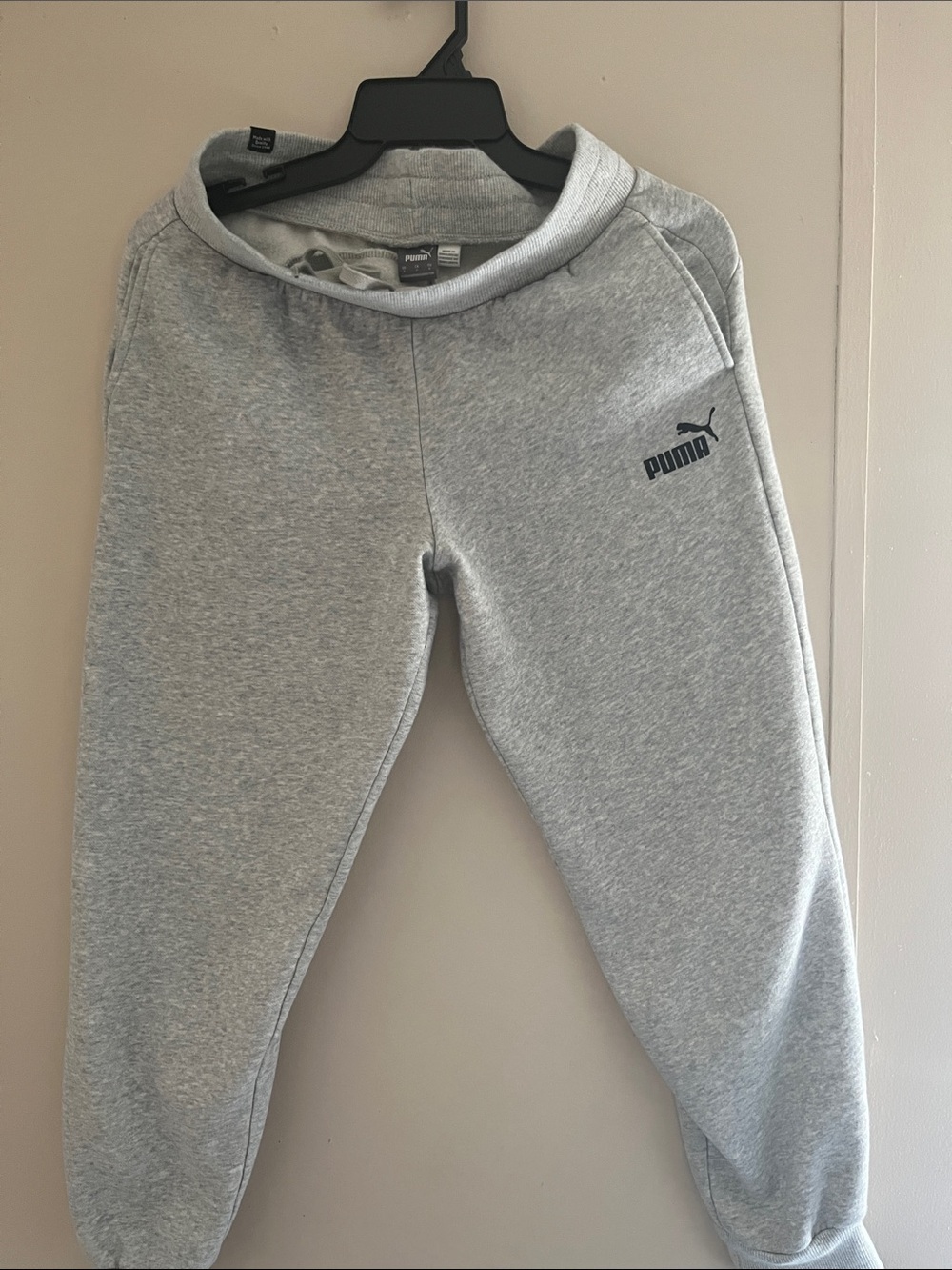 Puma Kids Light Grey Sweat Joggers with Logo